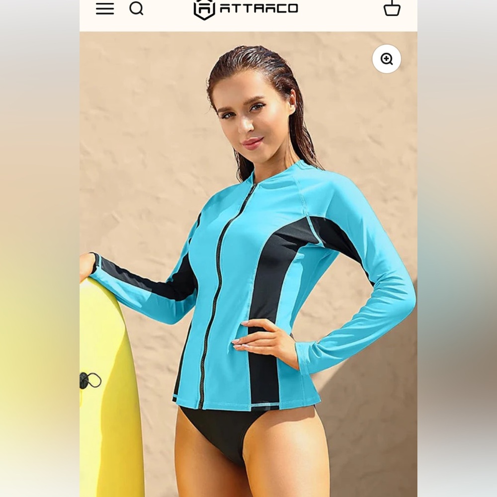 Attract Spirts long sleeve‎ swim top w/rashguard. Retail 50. NWT